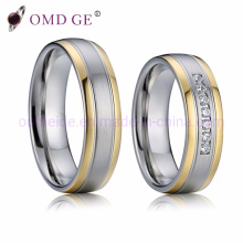 Fashion Stainless Steel Gold Plated Custom Jewelry Ring